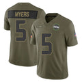 S.Seahawks #5 Jason Myers Player Olive 2025 Salute To Service Limited Home Game STECN Stitched Jerseys