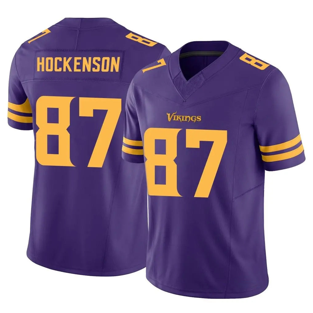 M.Vikings #87 T.J. Hockenson Player Purple Limited Alternate Vapor F.U.S.E. Home Game STECN Stitched Jerseys