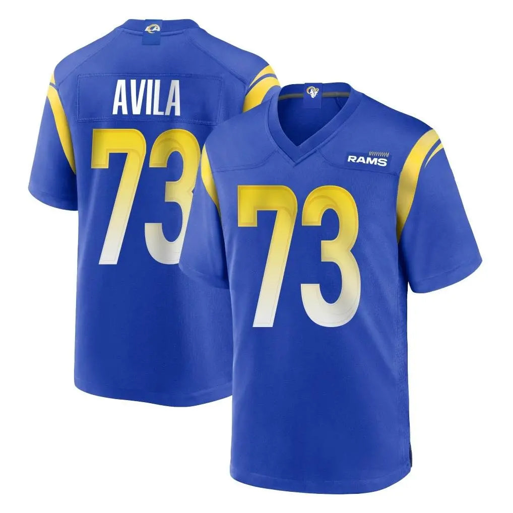 LA.Rams #73 Steve Avila Player Royal Home Game STECN Stitched Jerseys