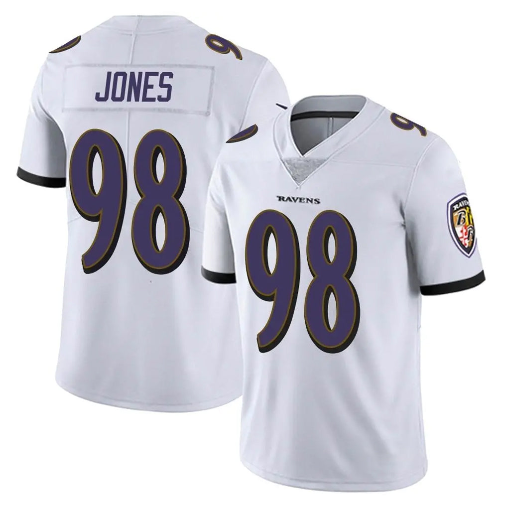 B.Ravens #98 Travis Jones Player White Vapor F.U.S.E. Limited STECN Stitched Jerseys