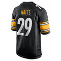 STECN P.Steelers #29 Ryan Watts Black Game Jersey