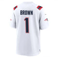 NE.Patriots #1 A.J. Brown Player White Home Game STECN Stitched Jerseys