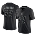 C.Browns #77 Zion Johnson Player Black Reflective Home Game STECN Stitched Jerseys