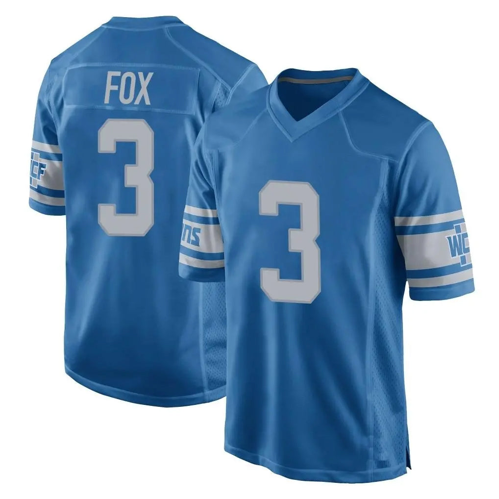 D.Lions #3 Jack Fox Player Blue Vapor Untouchable Throwback Game STECN Stitched Jerseys