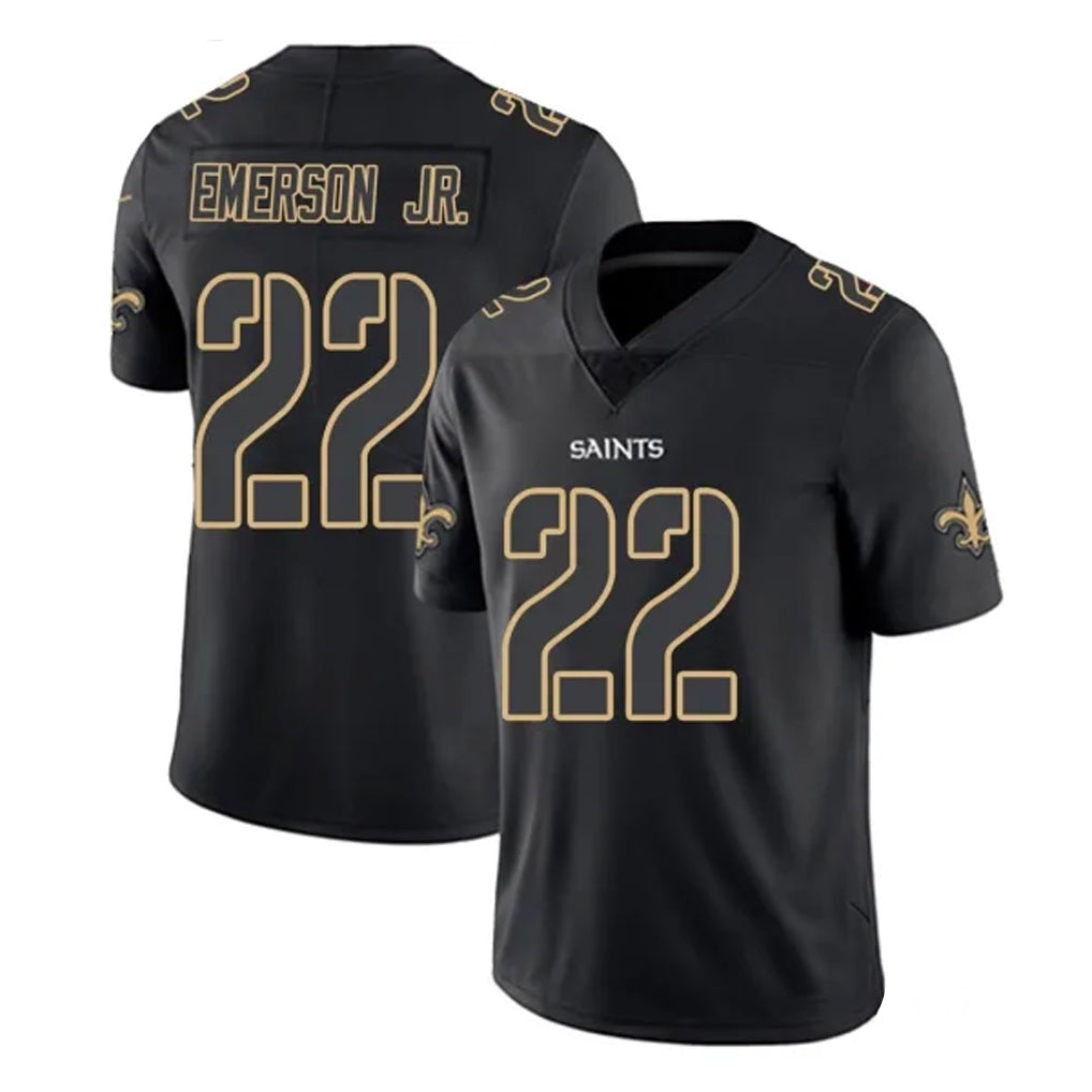 NO.Saints #22 Martin Emerson Jr. Player Black Impact Limited Home Game STECN Stitched Jerseys