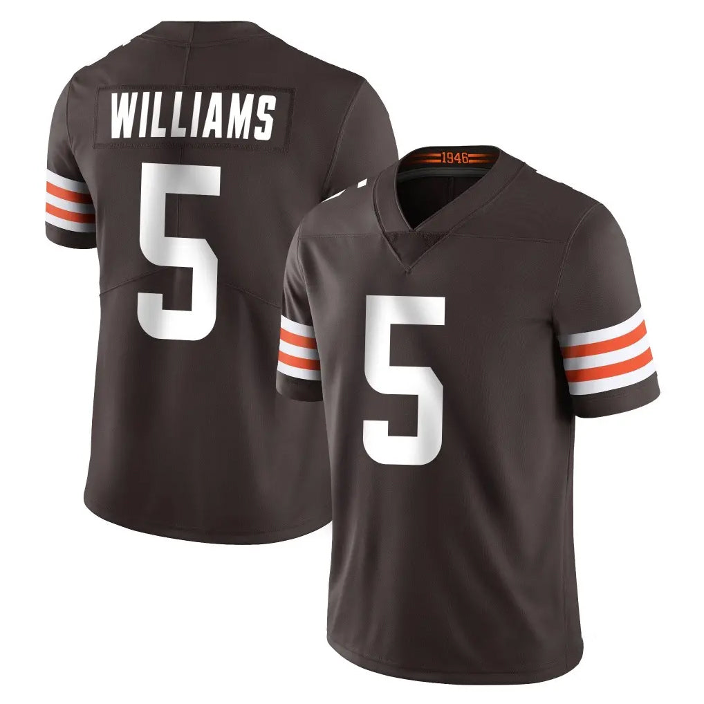 C.Browns #5 Quincy Williams Player Brown Color Vapor Untouchable Limited Home Game STECN Stitched Jerseys