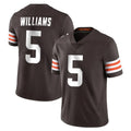 C.Browns #5 Quincy Williams Player Brown Color Vapor Untouchable Limited Home Game STECN Stitched Jerseys