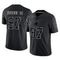 C.Panthers #97 Bobby Brown III Player Black Limited Reflective Game STECN Stitched Jerseys