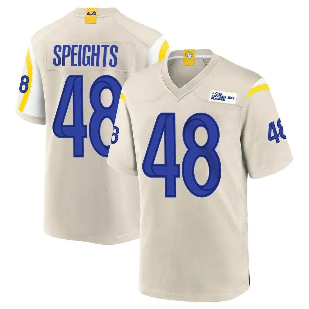 LA.Rams #48 Omar Speights Player Bone Home Game STECN Stitched Jerseys