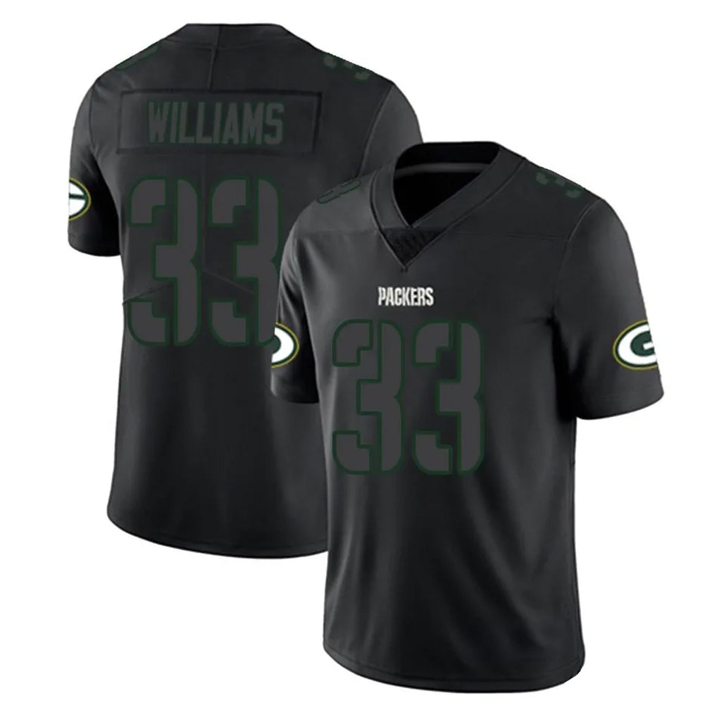 GB.Packers #33 Evan Williams Player Black Impact Limited Home Game STECN Stitched Jerseys