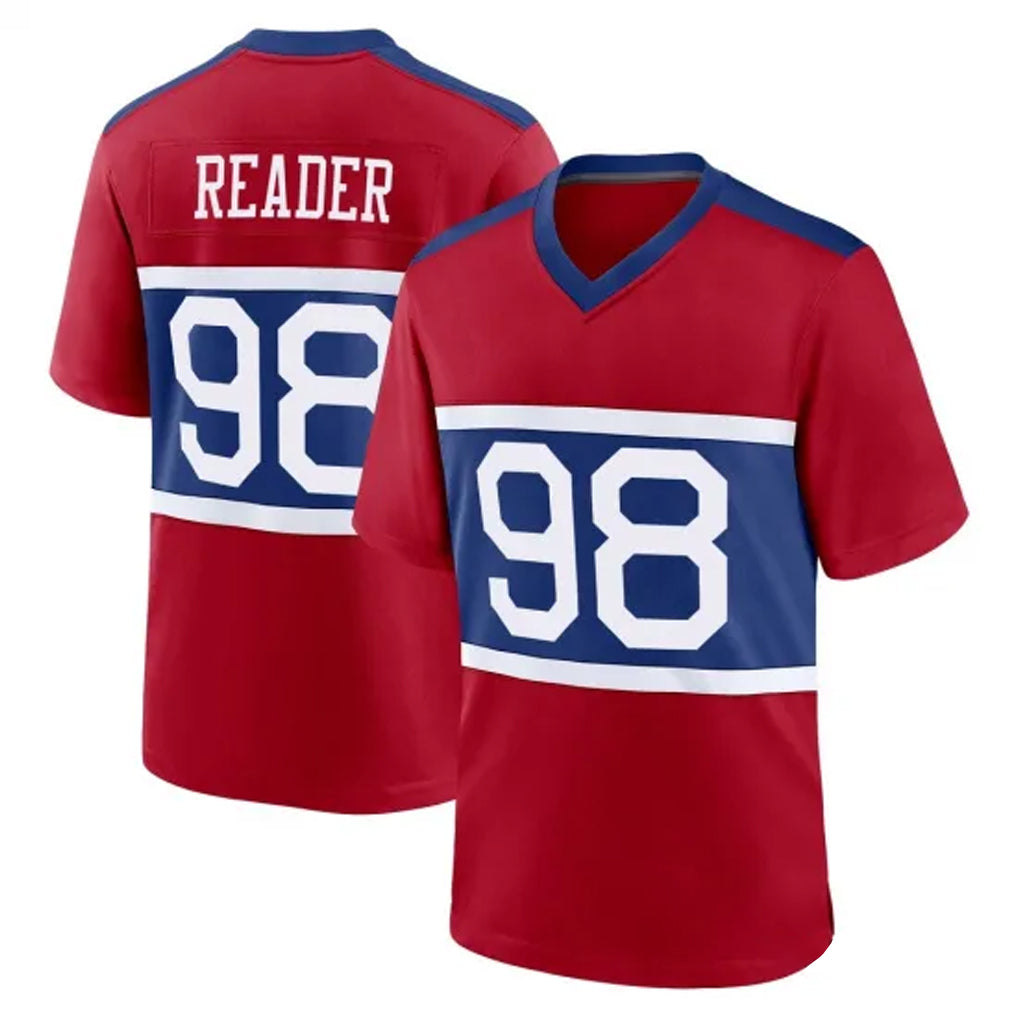 NY.Giants #98 DJ Reader Player Red Century Home Game STECN Stitched Jerseys