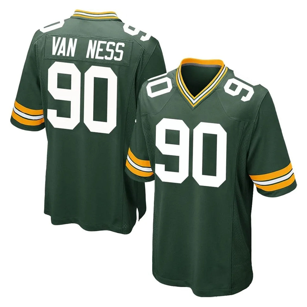 GB.Packers #90 Lukas Van Ness Player Green Home Game STECN Stitched Jerseys