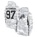 D.Lions #97 Aidan Hutchinson Player Arctic Camo Salute to Service Hoodies Limited Game STECN Stitched Jerseys