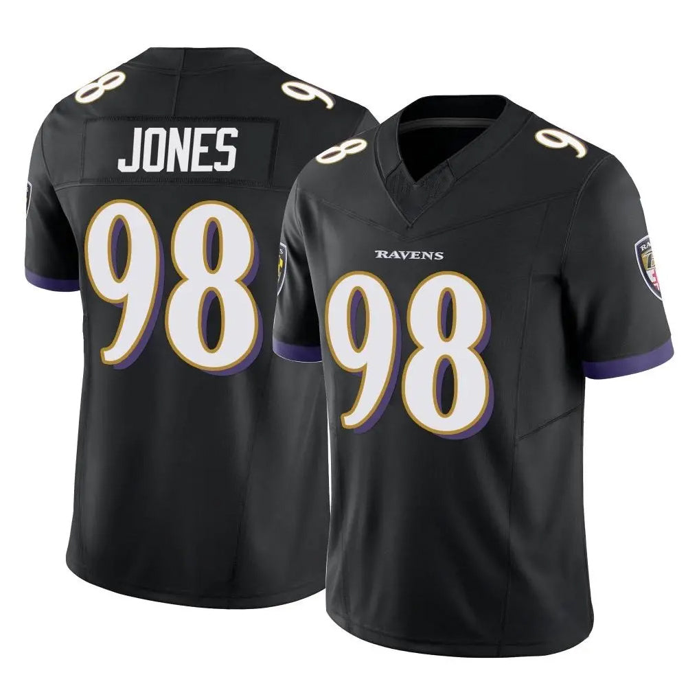 B.Ravens #98 Travis Jones Player Black Vapor F.U.S.E. Limited STECN Stitched Jerseys