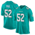 M.Dolphins #52 Patrick Paul Player Aqua Team Color Home Game STECN Stitched Jerseys