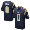 LA.Rams #0 Byron Young Player Navy Home Game STECN Stitched Jerseys