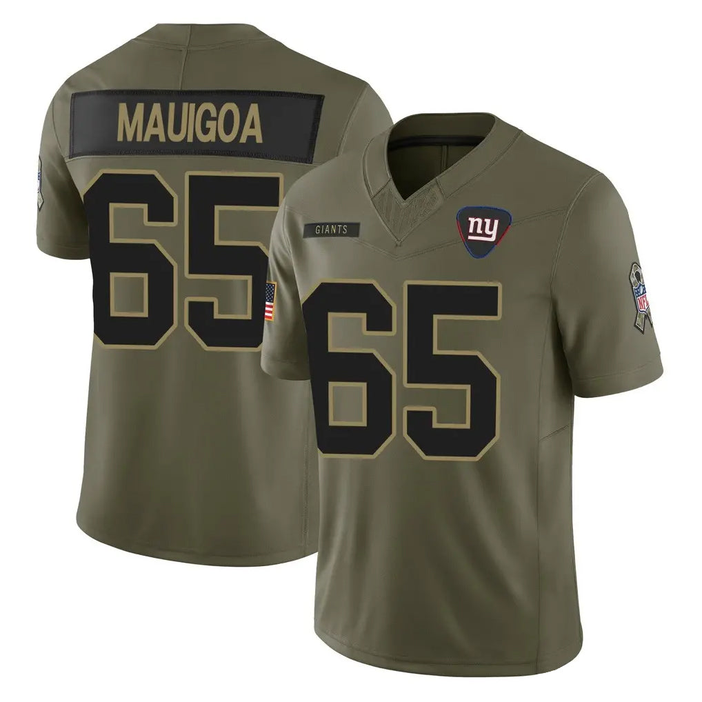 NY.Giants #65 Francis Mauigoa Player Olive 2025 Salute To Service Limited STECN Stitched Jerseys