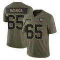 NY.Giants #65 Francis Mauigoa Player Olive 2025 Salute To Service Limited STECN Stitched Jerseys