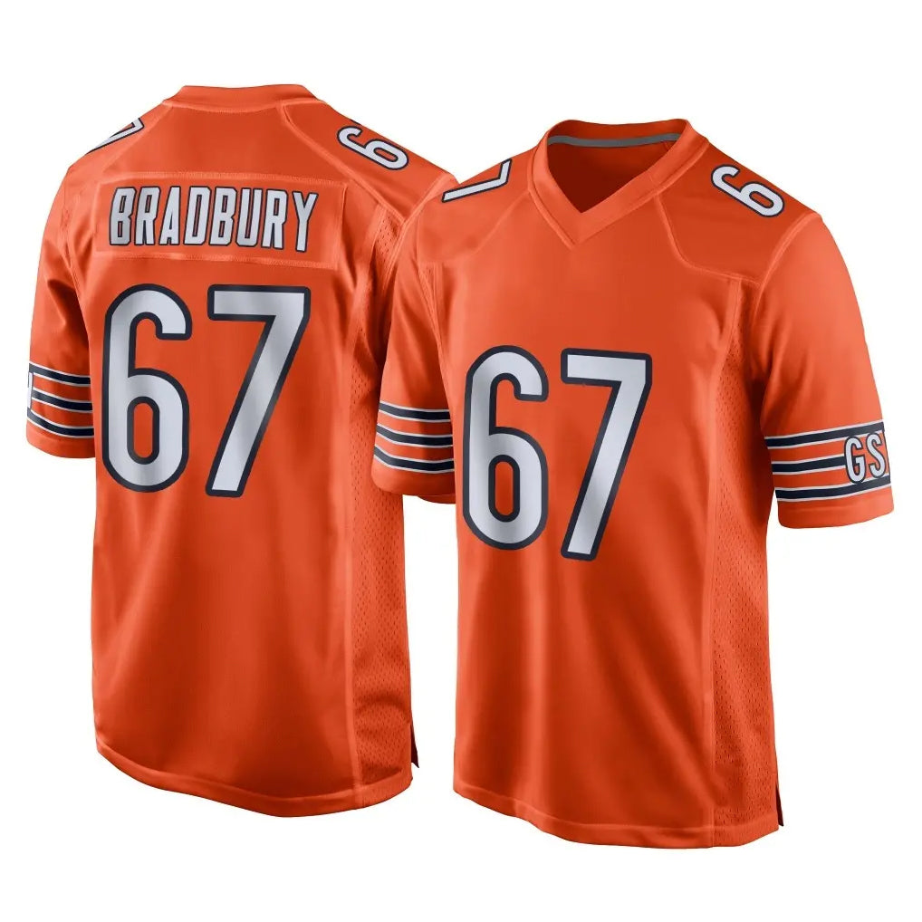 C.Bears #67 Garrett Bradbury Player Orange Home Game STECN Stitched Jerseys