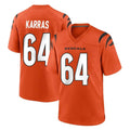 C.Bengals #64 Ted Karras Player Orange Home Game STECN Stitched Jerseys
