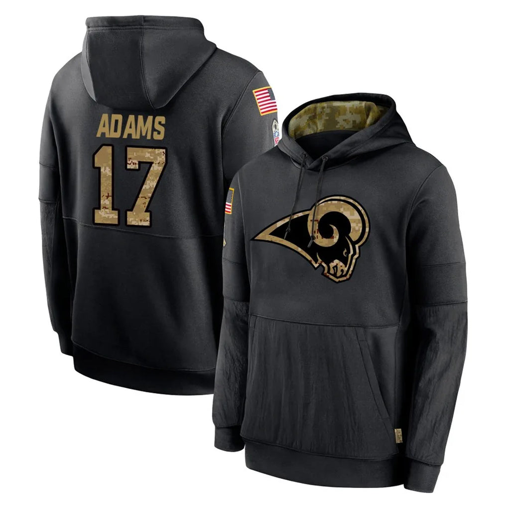 LA.Rams #17 Davante Adams Player Black Salute to Service Hoodies Limited Game STECN Stitched Jerseys