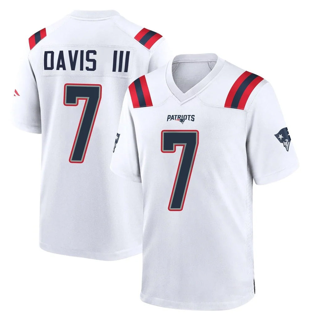 NE.Patriots #7 Carlton Davis III Player White Home Game STECN Stitched Jerseys