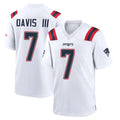 NE.Patriots #7 Carlton Davis III Player White Home Game STECN Stitched Jerseys