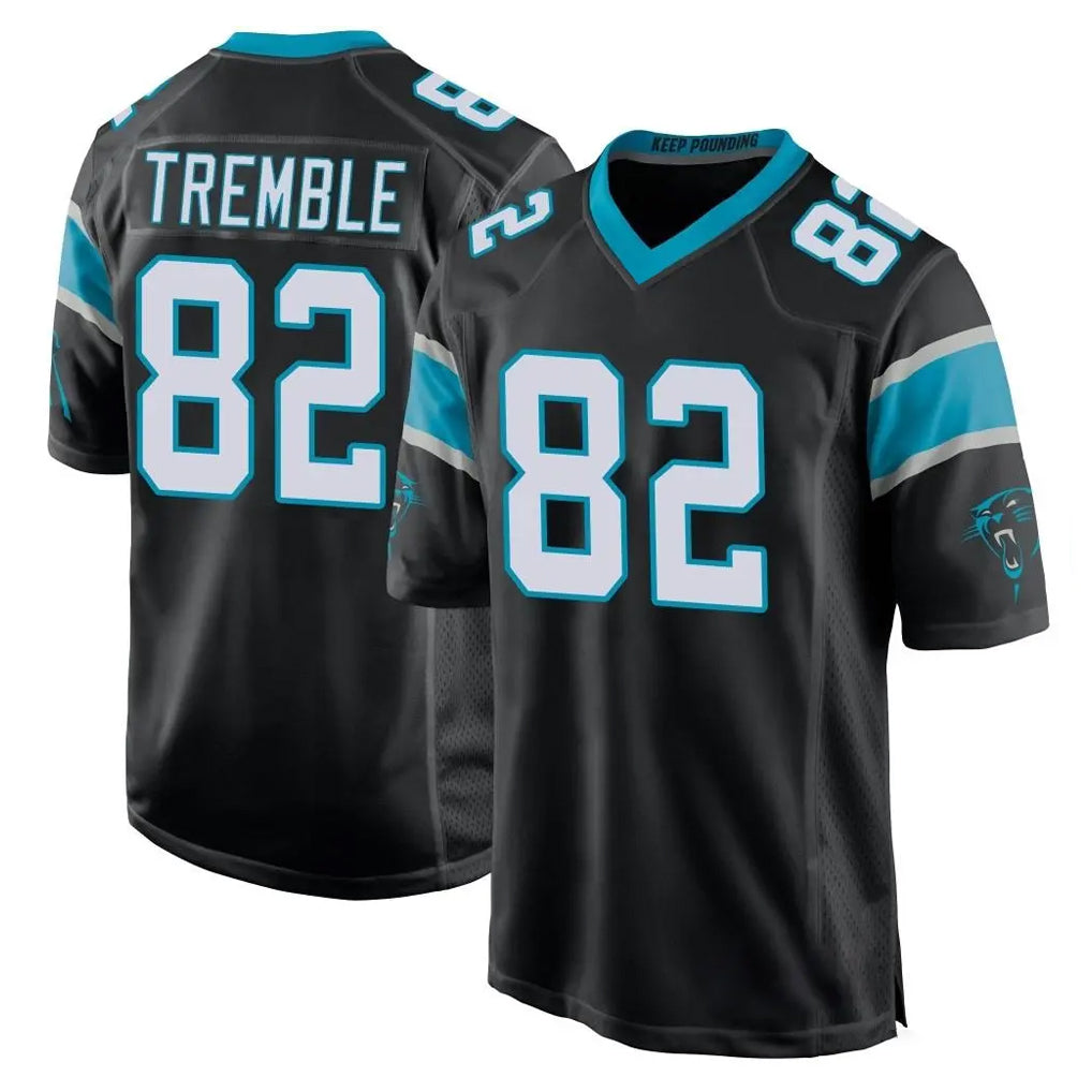 C.Panthers #82 Tommy Tremble Player Black Game STECN Stitched Jerseys
