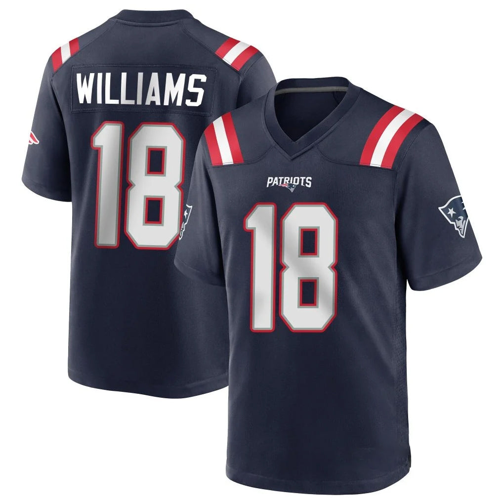 NE.Patriots #18 Kyle Williams Player Navy Home Game STECN Stitched Jerseys