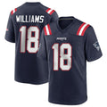 NE.Patriots #18 Kyle Williams Player Navy Home Game STECN Stitched Jerseys