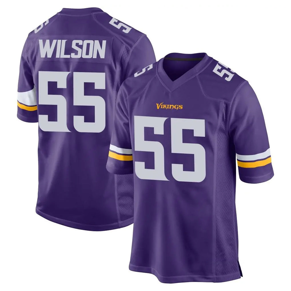 M.Vikings #55 Eric Wilson Player Purple Home Game STECN Stitched Jerseys