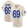 LA.Rams #69 Kevin Dotson Player Bone Home Game STECN Stitched Jerseys