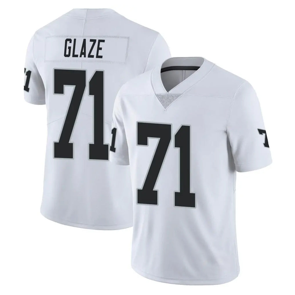 LV.Raiders #71 DJ Glaze Player White Limited Vapor Untouchable Home Game STECN Stitched Jerseys