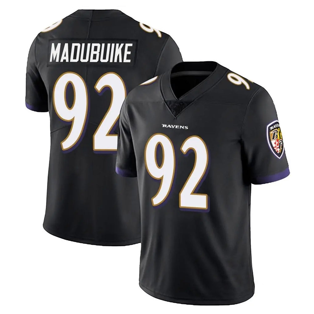 B.Ravens #92 Nnamdi Madubuike Player Black Vapor Untouchable Limited Home Game STECN Stitched Jerseys
