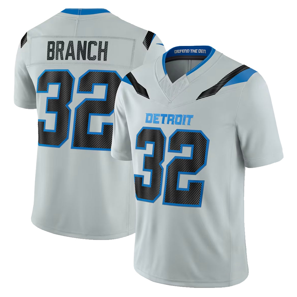 D.Lions #32 Brian Branch Player Silver Limited 2026 Rivalries Collection Home Game STECN Stitched Jerseys
