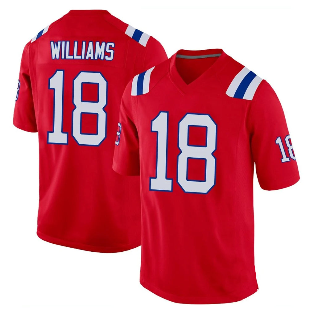 NE.Patriots #18 Kyle Williams Player Red Home Game STECN Stitched Jerseys