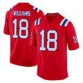 NE.Patriots #18 Kyle Williams Player Red Home Game STECN Stitched Jerseys