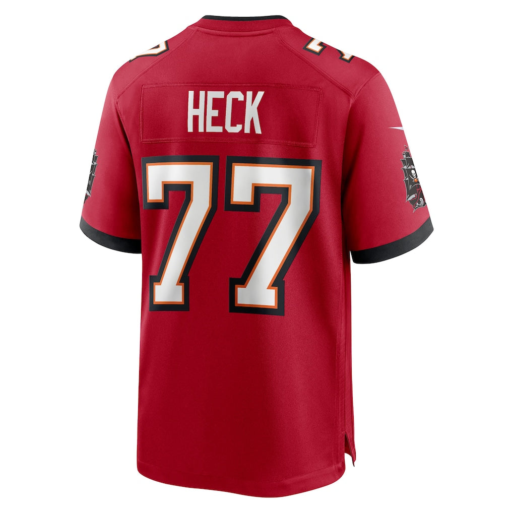 STECN TB.Buccaneers #77 Charlie Heck Red Team Game Jersey