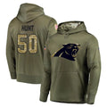 C.Panthers #50 Robert Hunt Player Olive Salute to Service Hoodies STECN Stitched Jerseys