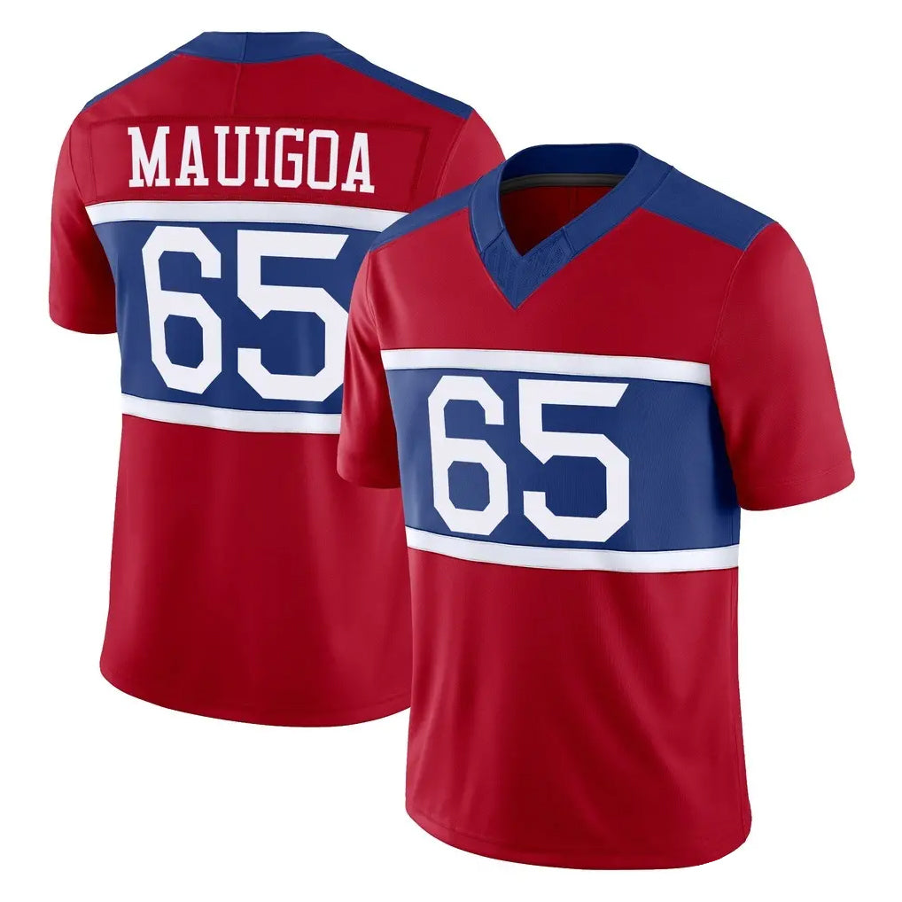 NY.Giants #65 Francis Mauigoa Player Red Century Vapor F.U.S.E. Home Game STECN Stitched Jerseys