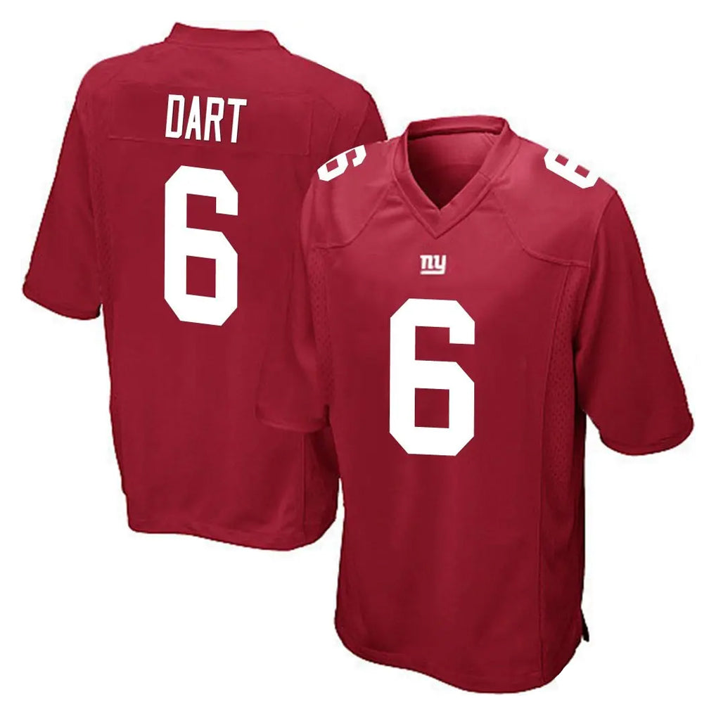 NY.Giants #6 Jaxson Dart Player Red Home Game STECN Stitched Jerseys