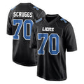 D.Lions #70 Juice Scruggs Player Black Fashion Home Game STECN Stitched Jerseys