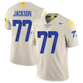 LA.Rams #77 Alaric Jackson Player Bone Limited Vapor Home Game STECN Stitched Jerseys