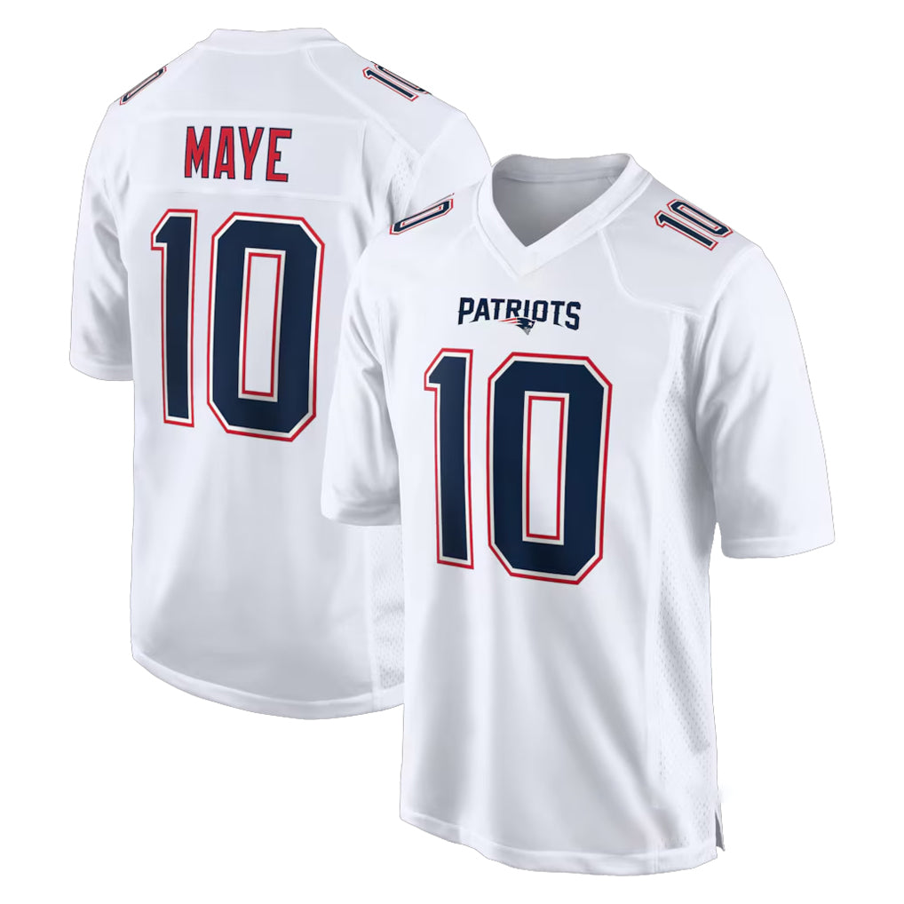 NE.Patriots #10 Drake Maye Player White Fashion Limited Home Game STECN Stitched Jerseys