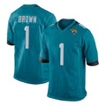 J.Jaguars #1 Montaric Brown Player Teal Home Game STECN Stitched Jerseys