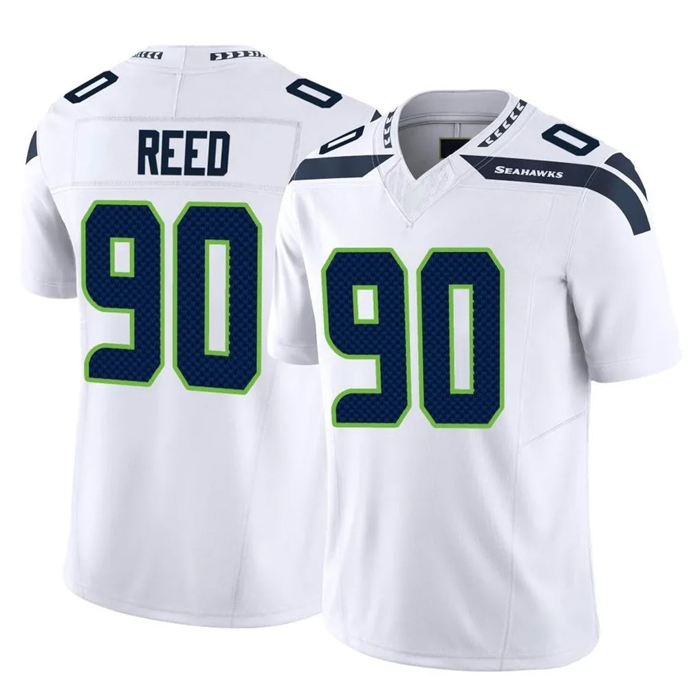S.Seahawks #90 Jarran Reed Player White Limited Vapor F.U.S.E. Home Game STECN Stitched Jerseys