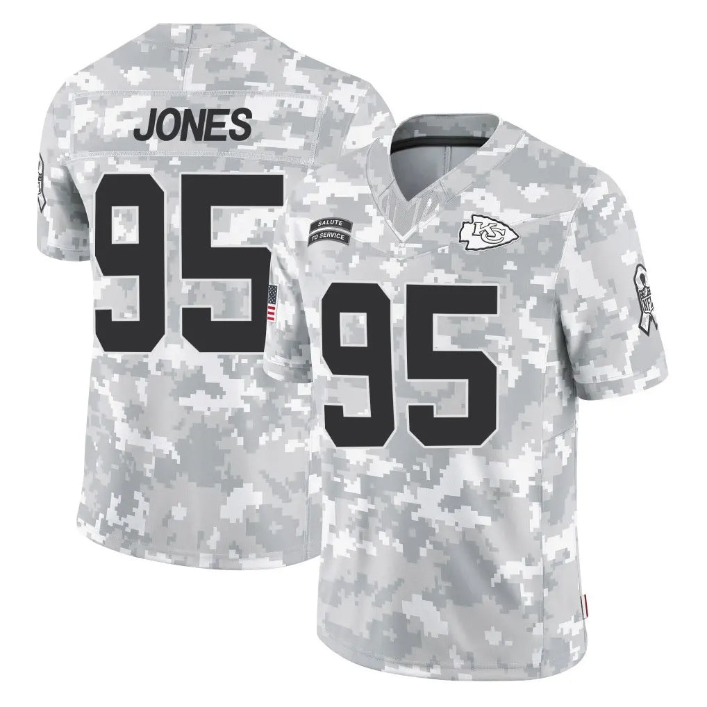 KC.Chiefs #95 Chris Jones Player Arctic Camo Salute To Service Limited Game STECN Stitched Jerseys
