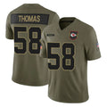 KC.Chiefs #58 Derrick Thomas Player Olive 2025 Salute To Service Limited Game STECN Stitched Jerseys