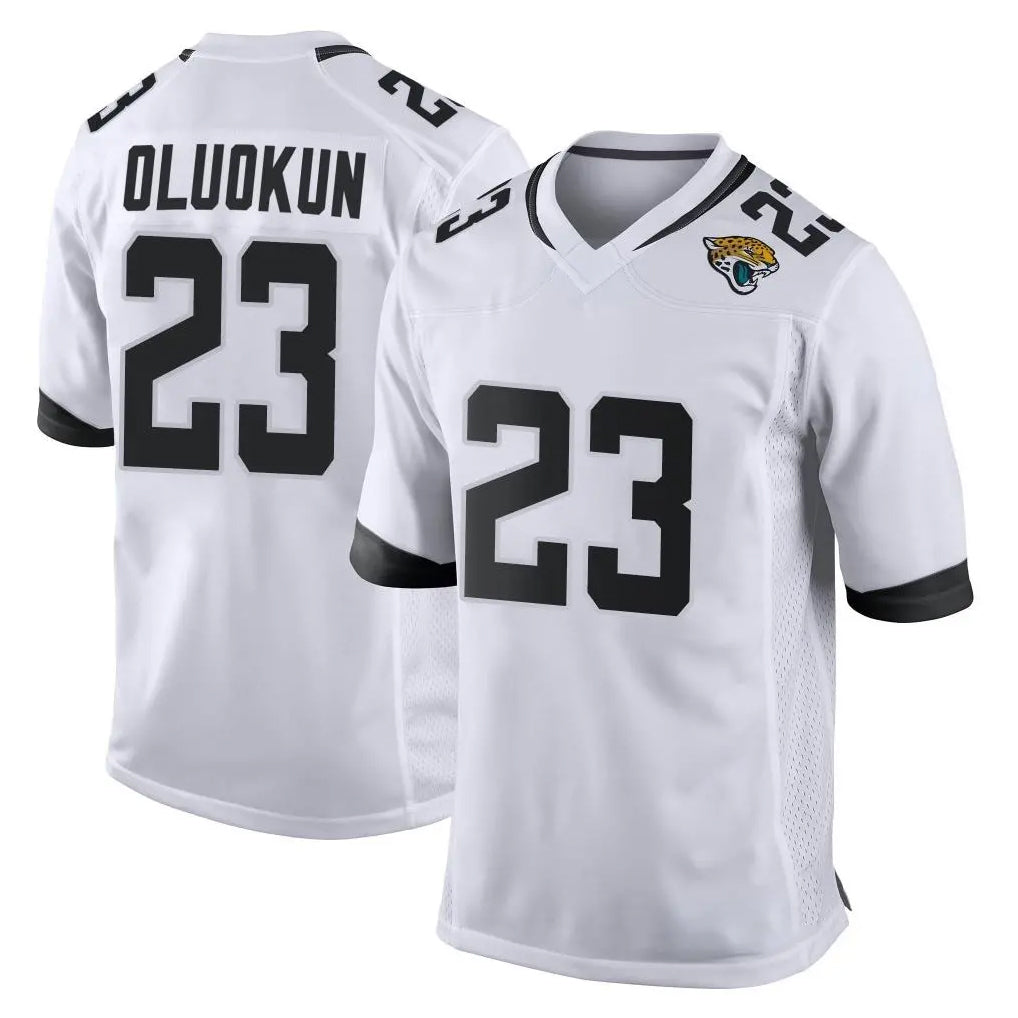 J.Jaguars #23 Foyesade Oluokun Player White Home Game STECN Stitched Jerseys