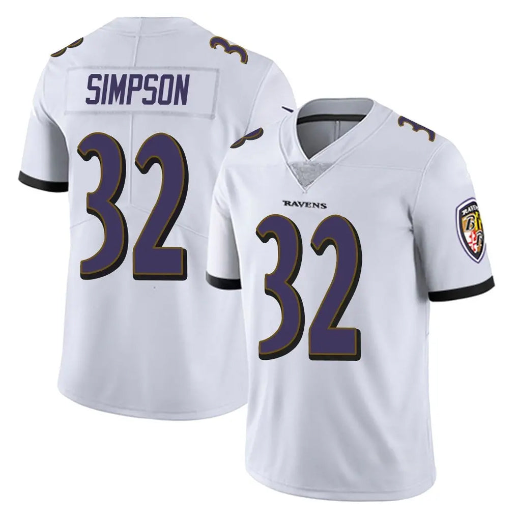 B.Ravens #32 Trenton Simpson Player White Vapor F.U.S.E. Limited STECN Stitched Jerseys